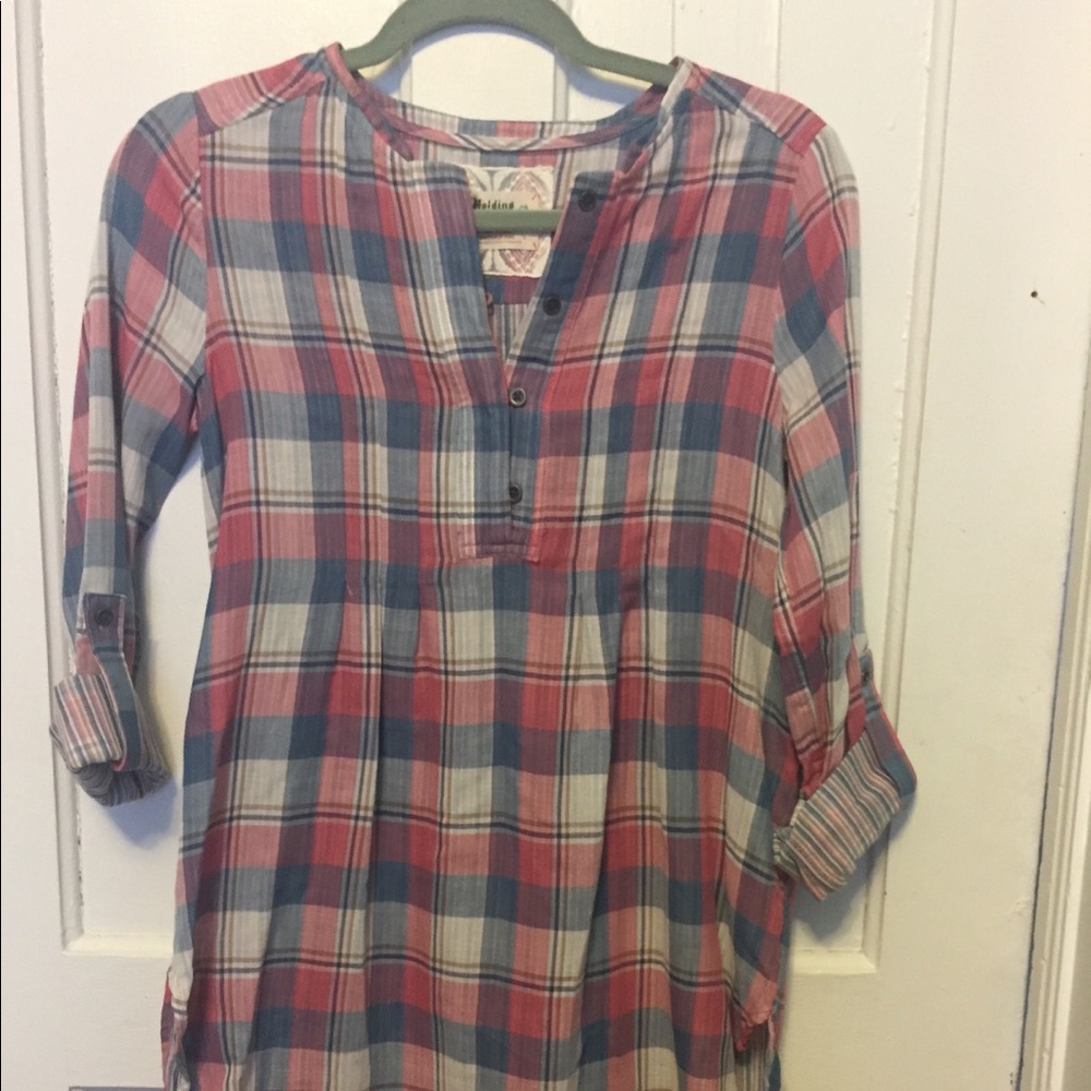 Anthropologie Plaid Tunic